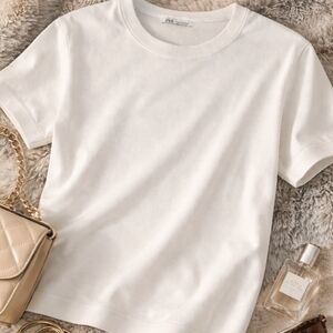 Zara Classic White Short Sleeve Tee